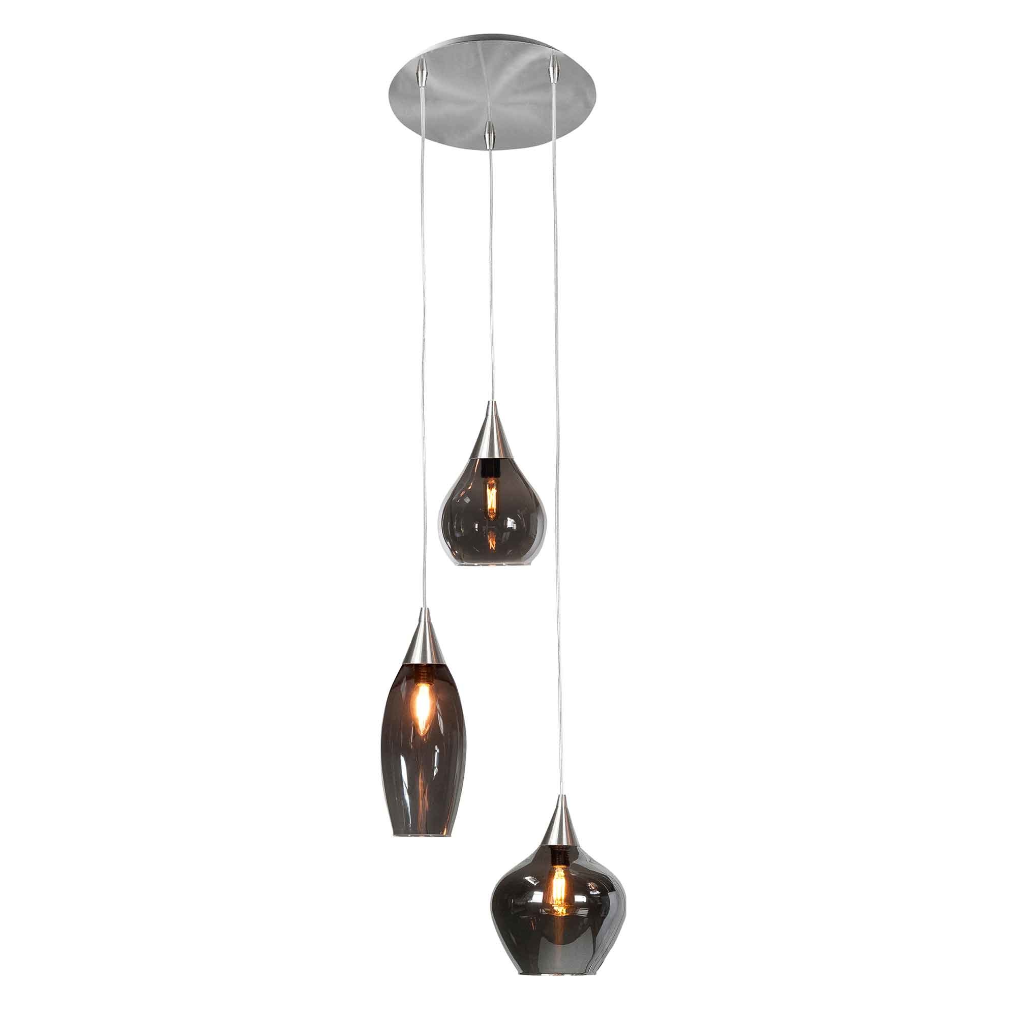 Highlight Hanglamp Cambio 3 lichts Ø 30 cm mat chroom