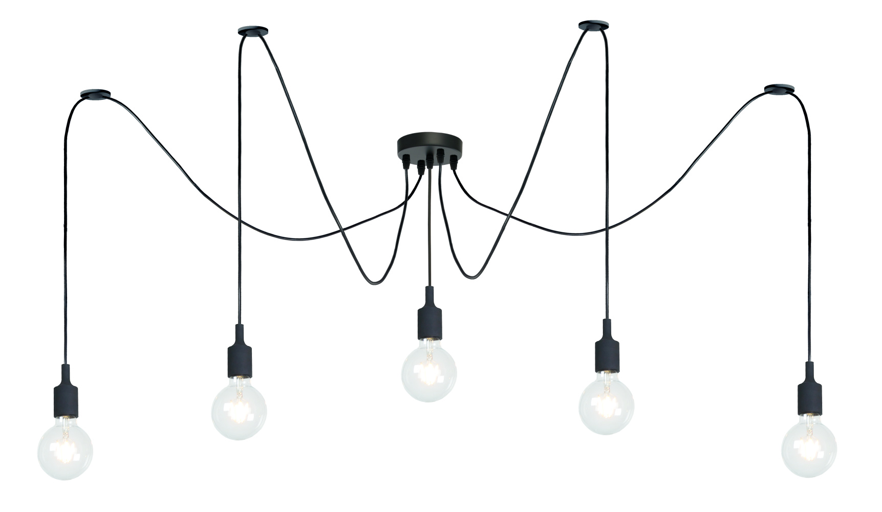 Lucide FIX - Hanglamp - 5xE27 - Zwart