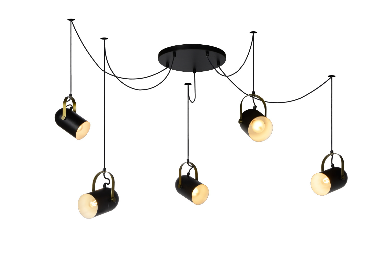 Lucide SWAPP - Hanglamp - 5xE27 - Zwart