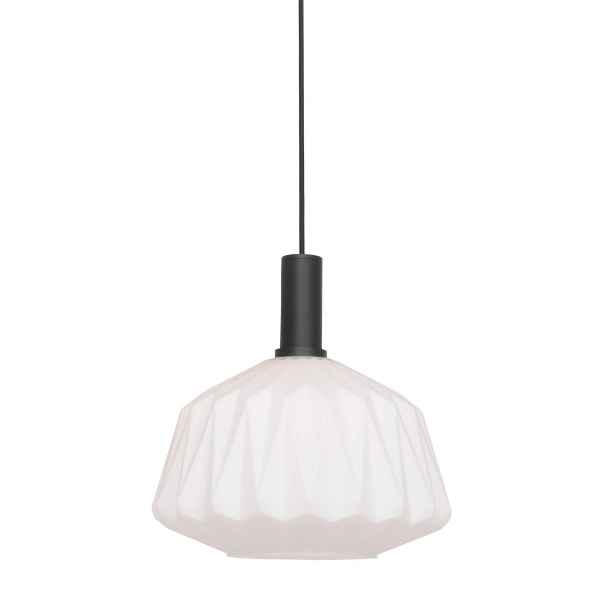 Steinhauer Hanglamp verre nervure 3076zw zwart